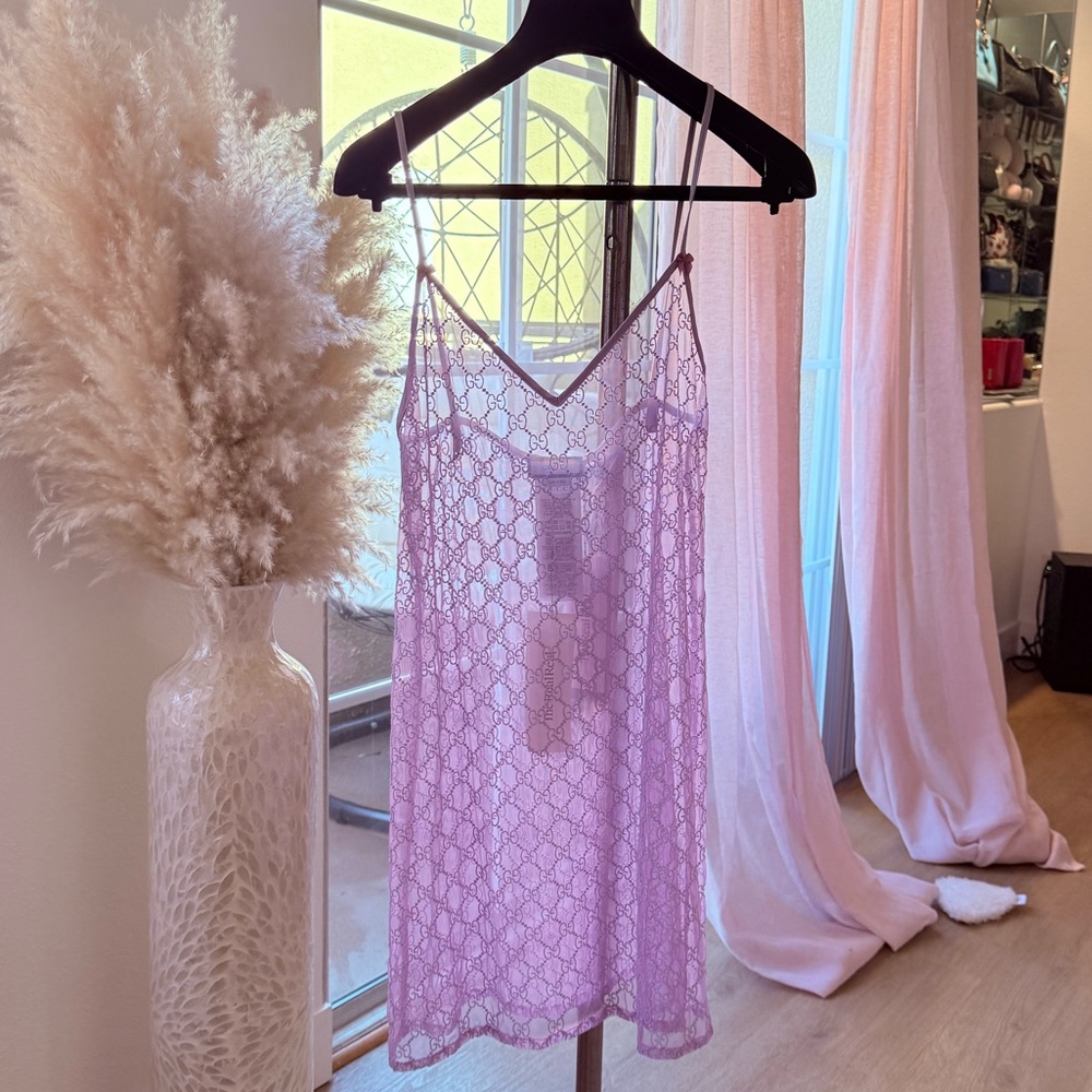 Gucci sheer monogram slip / nightdress / lingerie slip XS